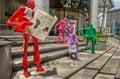 Colorful Statues in front of a Shopping Mall in Singapore, Singapore