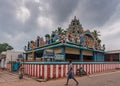 Colorful statues on Mandapam and Vimanam, Kadirampura, Karnataka, India