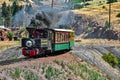 Colorful Steam Engine Tour Train in Cripple Creek, Colorado Royalty Free Stock Photo