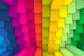 Colorful steps abstract background 3D