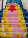 Colorful steps in Agueda, Portugal