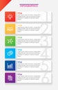 Colorful 6 Steps Timeline. Modern Business Infographics. Label, Concept, Layout Vector Design