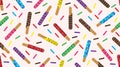 Colorful stick chocolate seamless pattern. Vector illustration of chocolate dipped cookie sticks on light brown background. Royalty Free Stock Photo