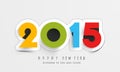 Colorful sticker for Happy New Year 2015. Royalty Free Stock Photo