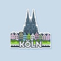 Colorful sticker or magnet of the city of Cologne
