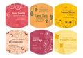 Colorful sticker set for natural chips package