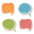 Colorful sticker speech bubbles.