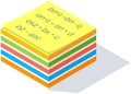 Colorful sticker for writing important working notes. Notepaper office supplies, post-it stickers Royalty Free Stock Photo