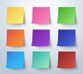 Colorful sticky note, Post-it. vector illustration. Royalty Free Stock Photo