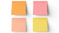 The colorful sticky notes arranged in a clean minimalist layout..AI generated image Royalty Free Stock Photo