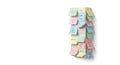 Colorful sticky notes cascade against a white wall symbolizing planning and reminders Royalty Free Stock Photo