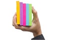 Colorful Sticky Notes In Hand. Royalty Free Stock Photo