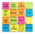 Colorful sticky notes with motivational messages Royalty Free Stock Photo