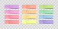 colorful sticky notes, stickers with shadows isolated on a transparent background. Multicolor paper adhesive tape