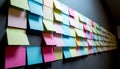 Colorful Sticky Notes Wall - Idea Board & Organization Royalty Free Stock Photo