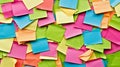 Colorful sticky notes on whiteboard showcase collaborative brainstorming for innovative creativity Royalty Free Stock Photo
