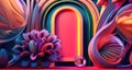 Colorful still life of wavy shapes