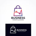 colorful stock marketing Shopping bag logo design