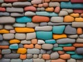 Colorful stone block wall background Royalty Free Stock Photo