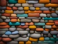 Colorful stone block wall background Royalty Free Stock Photo