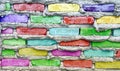 Colorful stone block wall Royalty Free Stock Photo