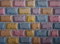 Colorful stone block wall Royalty Free Stock Photo