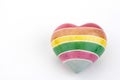 Multicolor stone heart on a white background Royalty Free Stock Photo