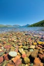 Colorful stone in lake mcdonald Royalty Free Stock Photo