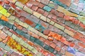 Colorful stone mosaic with chaotic pattern, seamless. Marble-stone mosaic texture