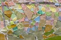 Colorful stone mosaic with chaotic pattern, seamless. Marble-stone mosaic texture.