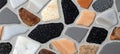 Colorful Stone Mosaic and Terrazzo Tile Pieces Creating a Decorative Abstract Pattern for Interiors Royalty Free Stock Photo