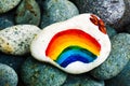 Stone painting - Rainbow Colors