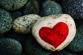 Stone painting - Red heart