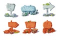 Colorful Stone Pointers And Signboards Collection