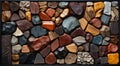 Colorful stone wall texture background. Colorful stone wall background. Various unique textures and patterns, colorful Royalty Free Stock Photo