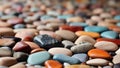 Colorful stones on beach background Royalty Free Stock Photo