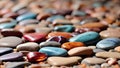 Colorful stones on beach background Royalty Free Stock Photo