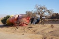 Colorful stones. desert near african Tafraout town in Morocco Royalty Free Stock Photo