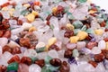 Colorful stones mix texture background, pebbles pattern