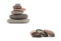 Colorful Stones and Stone Cairn Isolated on White Royalty Free Stock Photo