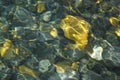 Colorful stones under rippled clear water Royalty Free Stock Photo