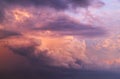 Colorful storm clouds at sunset