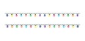 Colorful Straight String Lights Border Clipart for Festive Designs Royalty Free Stock Photo