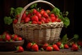 Colorful Strawberry basket. Generate Ai Royalty Free Stock Photo