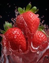 Colorful strawberry splash photo