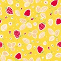 Colorful strawberry summer pattern. Modern vibrant repeating design.