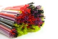 Colorful straws in closeup Royalty Free Stock Photo