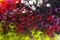 Colorful straws in closeup