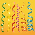 Colorful streamer. Carnival party serpentine decoration