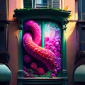 Colorful street art in Barcelona, Spain. Street art in Barcelona, Spain. Generative AI